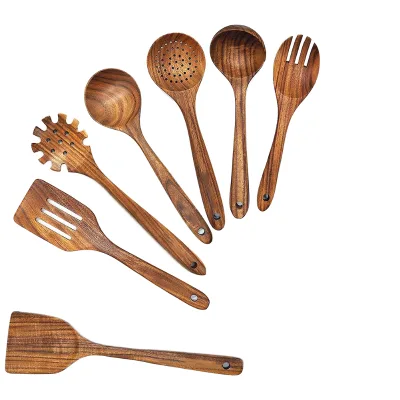 9-piece Wooden Utensil Set High-quality Non-stick Lightweight Heat-resistant Durable Eco-friendly Food Safe Cookware Hand Wash