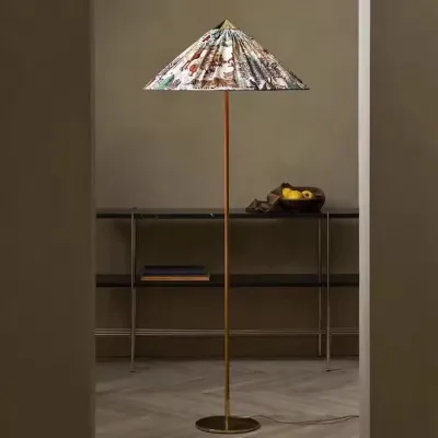 Wholesale Wabi Sabi Classic Floor Lamp for Hotel Living Room Sofa Side Bedroom Atmosphere Hat Art Fabric Modern Floor Light