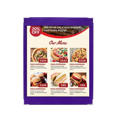 Wholesale Restaurant Menu Display Boards Single Page A4 Menu Cover Linen Menus
