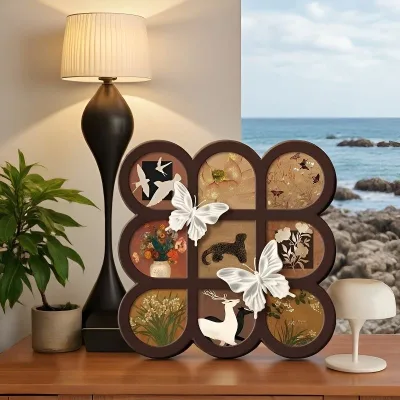 Exquisite Antique Small Ornaments for Home Decoration, with a Nine Grid Retro Art Style and a High-end Feel
