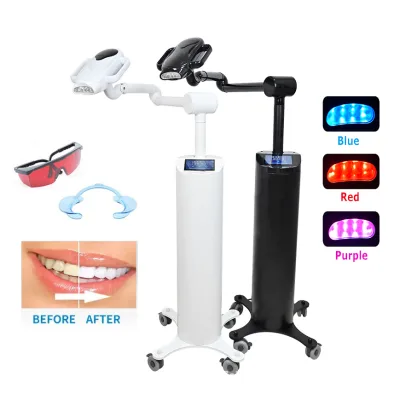 80W Rotation Arm Cold Blue Light Laser LED Lamp Dental Teeth Whitening Light Machine With Wheels
