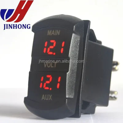 New Dual Battery Volt Meter Gauge Carling Switches Rocker Size