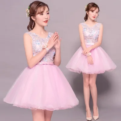 New Studio Colored Mesh Bridesmaid Dress Annual Party Host Art Exam Dress Female Performance Dress