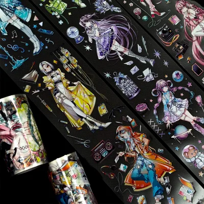Professional Customization Vintages Fashion Pet Girl Washi Tape Japanese Anime Tape Decoration for Stationery Scrapbook Diy