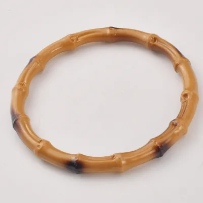 Blackened Plastic Bamboo Ring Handle - Bamboo Knot/Bamboo Root Design, Handbag & Luggage Accessory