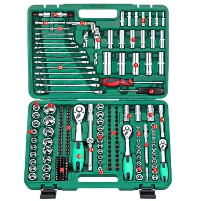 Sockets Wrench 216 Piece Car Hand Tools for Automotive Mechanics Box Set Garage Workbench