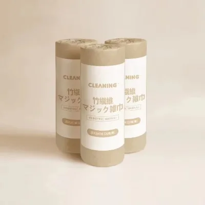 100% Natural Bamboo Fiber Non Woven Cleaning Cloth Roll Biodegradable Eco Friendly Disposable High Absorbent Multi Purpose Wipes