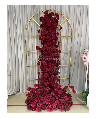 Wedding Floral Supplies Flower Arrangement Marron Flower Arch Panel Burgundy Rose Flower for Wedding