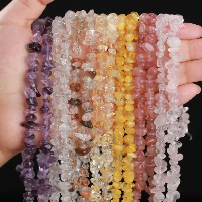 PDANY Wholesale 5-8mm Gravel Quartz Chips Irregular Shape Loose Stone Beads for DIY Bracelet Necklace Making