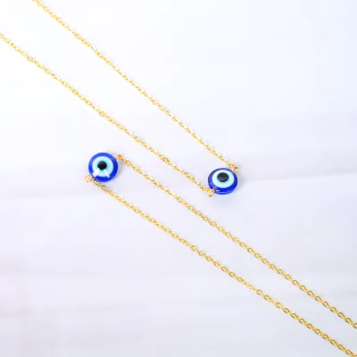 Fashion Jewelry Stainless Steel Chain Devil's Eye Necklace Multi Color Eyes Choker Pendant Necklace Colliers