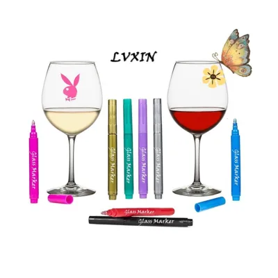 Manufacture Multi-color Wine Glass Window Metallic Ink Ceramic Dinnerware Wine Glass Marker Pens