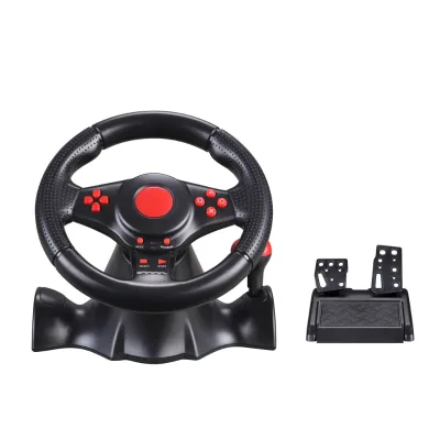 Qoeme Hot Selling Video Game Steering Wheel with Two Pedal for P4/PS-3/PC/SWITCH