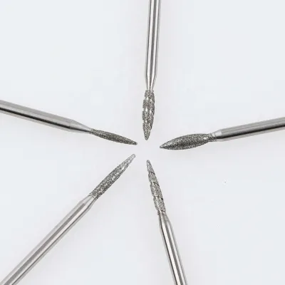 Hot Sale Diamond Nail Drill Bits Flame Shape Dead Skin Polish Electric Nail File