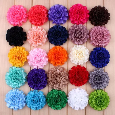 5.5cm Chic Satin Ribbon Hair Flower Chic Artificial Fabric Flower for Hair Accessories for Crowns Wreaths & Tiaras
