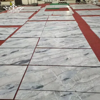 GOLDTOP Luxury Polished Arctic Ocean Quartzite Frost Blue Slabs for Dreamy Feature Walls and Luxury Spa Flooring