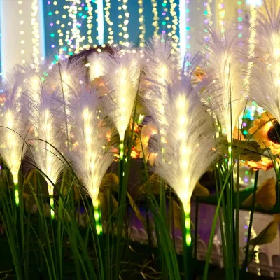 Unique Solar Reed Outdoor PVC LED Light IP65 Waterproof Garden Simulation Landscape Summer House Christmas Decor High Quality