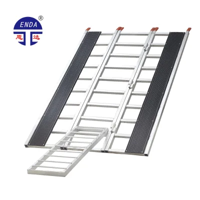 Wholesale Heavy Duty Tri-Fold Aluminum Snowmobile Cargo Rail Loading Ramps Motorcycle Trailer ATV UTV Tractor Lawn Mower