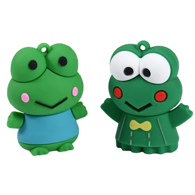 64GB Cartoon Frog Boy USB Flash Drive with Free Key Chain Creative Gift for Friends Promotional U Disk