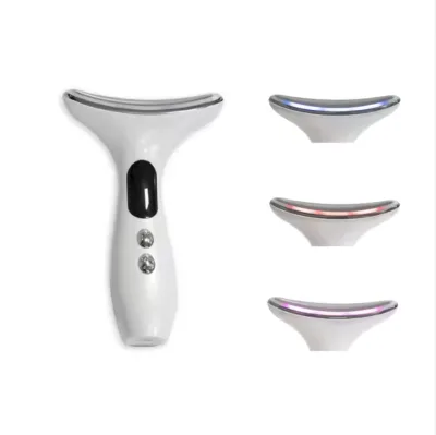 Hot Selling Professional Home Use 3 LED Light Therapy Face Neck Lifting Massager Ems Micro-Current Beauty Device Plastic