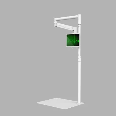 Adjustable Height and Rotatable Floor Standing Tablet Stand with Long for Arm Metal Material