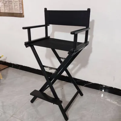 Makeup Artist Stool Arm Chair Portable Tall Folding Directors Chair Aluminum