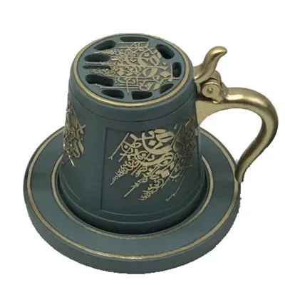 Resin Incense burner With Lid Dustproof Design Handle Portable Cup Molding Multi-color Option