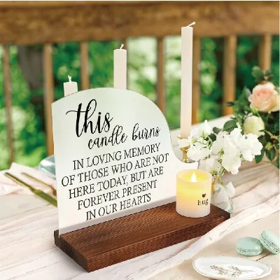 Memorial Rectangle Wooden Handmade Table Sign Weddings Receptions-Sympathy Gift Eco-Friendly Rustic Welcome Anniversaries Decor