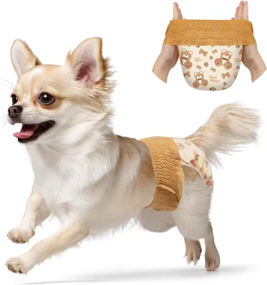 10 Piece One Bag Dono Disposable Dog Diapers for Female Dogs in Heat & Puppies- 360 Stretchy Waist Super Absorbent Leak-Proof