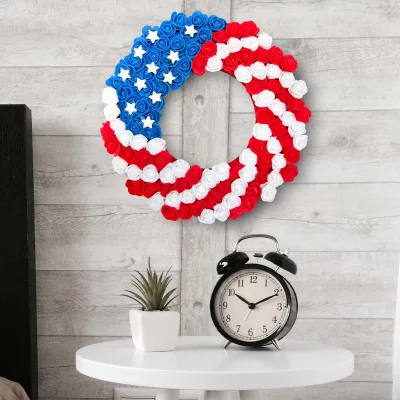 Creative Independence Day Decoration Wreath Heart Anchor Rose Independence Day Decoration Wreaths