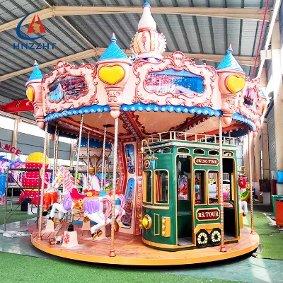 New Design Luna Park Carrusel Para Ninos Double Decker Carousel Horses for Sale
