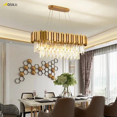Nordic Living Room American Industrial Chandelier Tassel Villa Ceiling Lamp Living Room Crystal Lamp