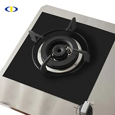 New Design Black  27x27cm Eco-Friendly PTFE LFGB Certified Non-Stick Heat-Resistant Gas Stove Burner Cover