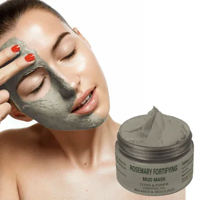 Natural Dead Sea Black Mud Facial Mask with Rosemary Leaf Extract Moisturizer for Relieving Dull Congested Skin Face Body Mask