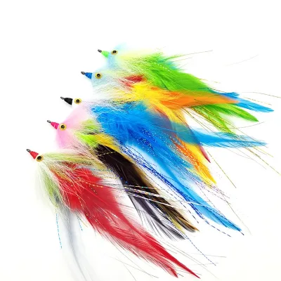 New Design 5 Colors 2/0 Fly Fishing Hooks for Salmon Pike Trout Muskie Flies Handmade Lure Bait Saltwater Fly Fishing Hook