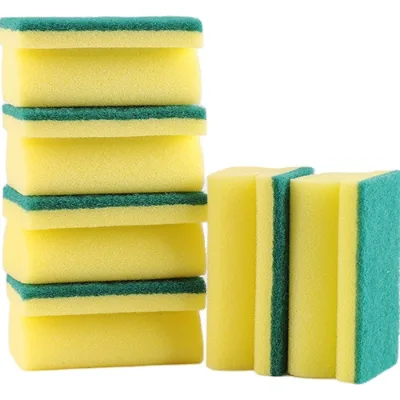 For Dual-Sided Eco-Friendly Non-Woven Fabric Sponge Multi-Purpose Cleaning Cloth for Kitchen Shoes Car & Glass White & Orange