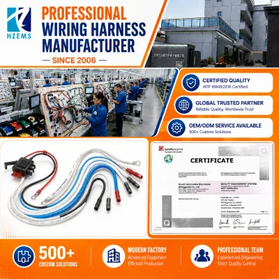 HZEMS Custom Inline Waterproof Blade Fuse Holder Pure Copper Wire 12V 24V 10A 20A 30A 40A 100% Tested Dongguan Factory
