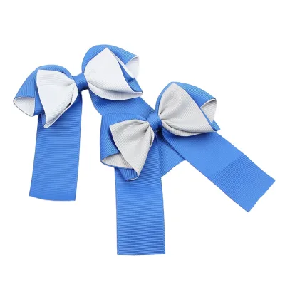 New European and American double-layer bow and ribbon hair clip, sweet cheerleader girl hair accessory