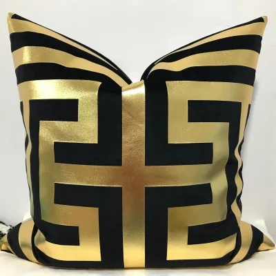 Grey Color With Foil Gilding Printing Custom Detachable Decorative square Pillow 60 * 60cm Sofa Decoration
