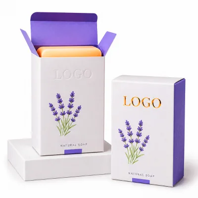 Luxury Customized Logo Coated Paper Soap Cosmetics Packaging Box Retail Art Emballage