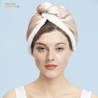 16MM 100% Silk / Bamboo Hair Drying Cap Double Hair Towel Pure Mulberry Silk Hair Towel Wrap