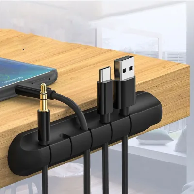 USB Data Cable Clips Holder Desktop Charging Cable Storage Protector Headphone Winder Organizers Fixed Buckle