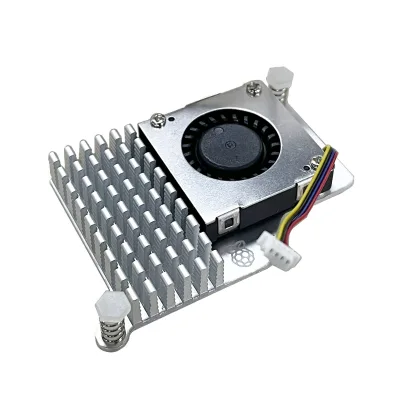 Raspberry Pi 5 Active Cooler Aluminum Heatsink with PWM Speed Adjustable Blower Fan Metal Radiator Silver for RPi 5 Cooling