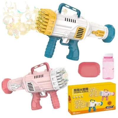 Automatic Bubble Blaster Gun for Kids -45 Holes Rocket Launcher Toy Shoots Hundreds of Bubbles for Outdoor Park Birthday Parties
