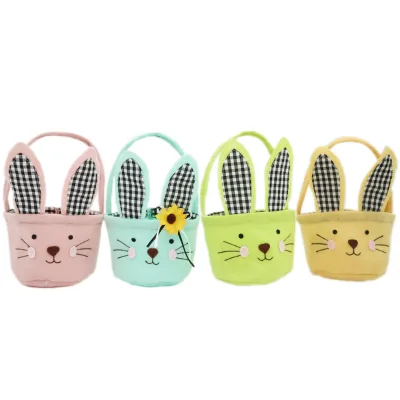 Factory Happy Easter Day Holiday Gift Preparation Rabbit Bag Felt Easter Basket Gift Bag Easter Decoration
