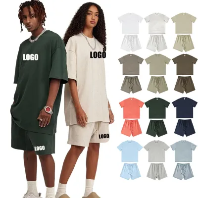 Men's Pullover Tracksuit Short Set 2-piece Casual Summer T-shirt and Shorts Set