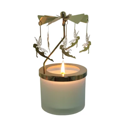 Fairy Elves Spinning Scented Candle Holder Exquisite Rotating Aromatherapy Candle Holder for Christmas Gift Exercise Relaxation