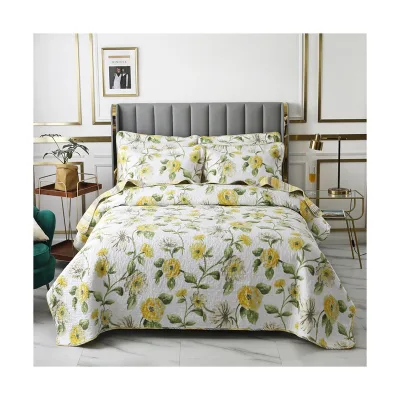 Luxury Solid Polyester Bedspread with Cotton Filling Soft Bed Cover 600 Thread Count 3.2kg Home Decor