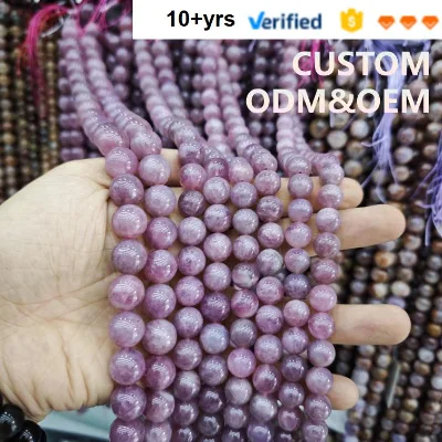 High Quality Purple Color Madagascar Rose Quartz Stone Beads Natural Gemstone Loose Strand for DIY Bracelet Necklace Making