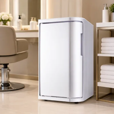 Standing Type 7.5L Capacity Hot Towel Cabinet Built-in UV Lamp Features Ozone for Salon Commercial Use