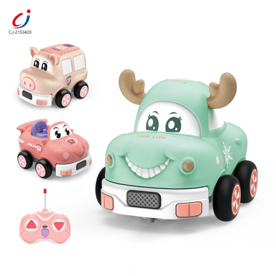 Chengji lovely baby cartoon cars remote control disassembled vinyl racing cartoon rc car with light music